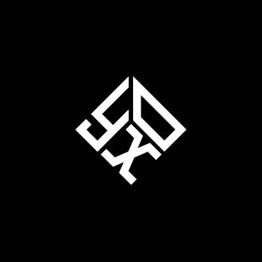 Siyah arka planda YXO harf logosu tasarımı. YXO yaratıcı harflerin baş harfleri logo kavramı. YXO harf tasarımı.