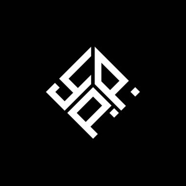 Siyah arkaplanda YPP harf logosu tasarımı. YPP yaratıcı harflerin baş harfleri logo kavramı. YPP harf tasarımı.
