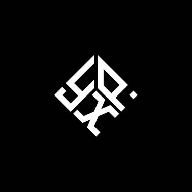 Siyah arkaplanda YXP harf logosu tasarımı. YXP yaratıcı harflerin baş harfleri logo kavramı. YXP harf tasarımı.