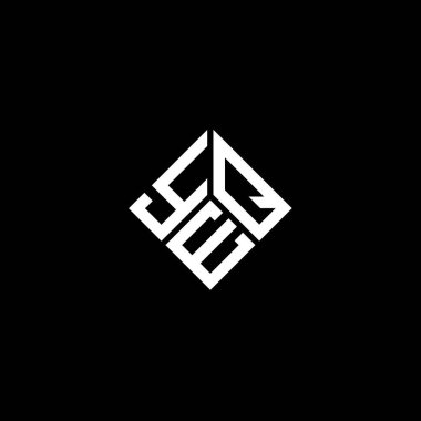 Evet, siyah arkaplanda EVQ harf logosu tasarımı. YeQ yaratıcı harflerin baş harfleri logo konsepti. YEQ harf tasarımı.