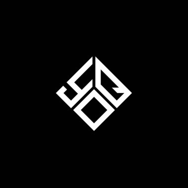 Siyah arka planda YOQ harfi logo tasarımı. YOQ yaratıcı harflerin baş harfleri logo kavramı. YOQ harf tasarımı.