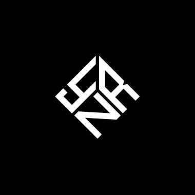 Siyah arka planda YNR harf logosu tasarımı. YNR yaratıcı harflerin baş harfleri logo kavramı. YNR harf tasarımı.