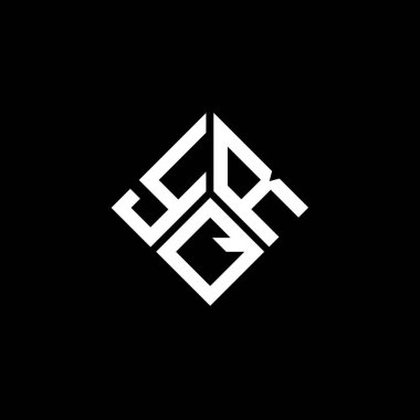 Siyah arka planda YQR harf logosu tasarımı. YQR yaratıcı harflerin baş harfleri logo kavramı. YQR harf tasarımı.