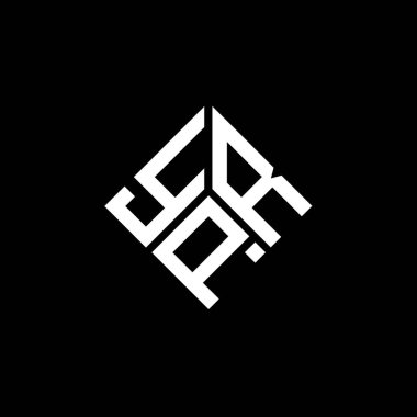 Siyah arka planda YPR harf logosu tasarımı. YPR yaratıcı harflerin baş harfleri logo kavramı. YPR harf tasarımı.