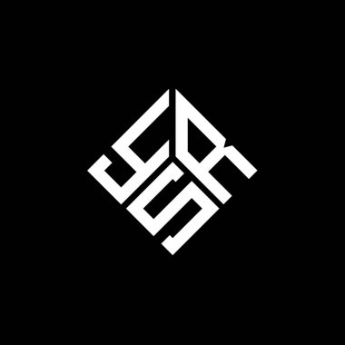 Siyah arka planda YSR harf logosu tasarımı. YSR yaratıcı harflerin baş harfleri logo kavramı. YSR harf tasarımı.