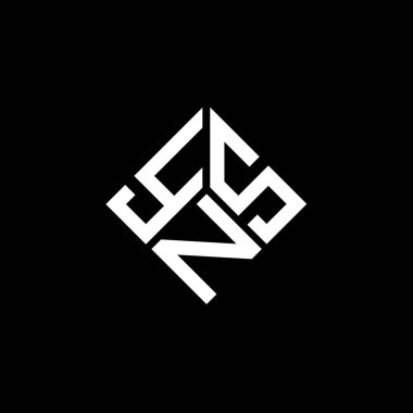 Siyah arka planda YNS harf logosu tasarımı. YNS yaratıcı harf logosu konsepti. YNS harf tasarımı.