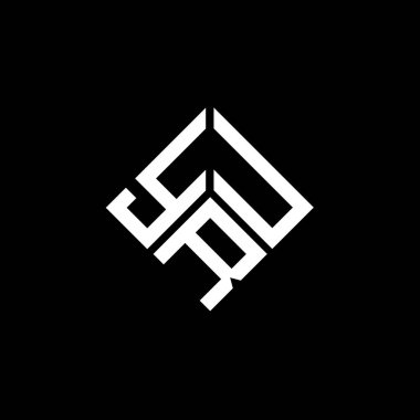 Siyah arka planda YRU harf logosu tasarımı. YRU yaratıcı harflerin baş harfleri logo kavramı. YRU harf tasarımı.