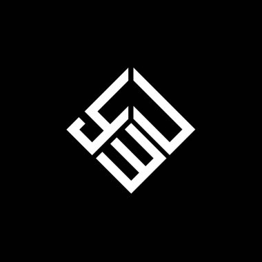 Siyah arka planda YWU harf logosu tasarımı. YWU yaratıcı harf logosu konsepti. YWU harf tasarımı.