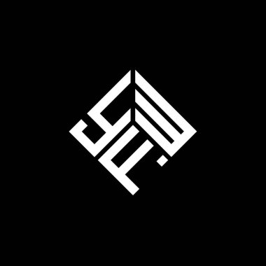 Siyah arka planda YFW harf logosu tasarımı. YFW yaratıcı harflerin baş harfleri logo kavramı. YFW harf tasarımı.