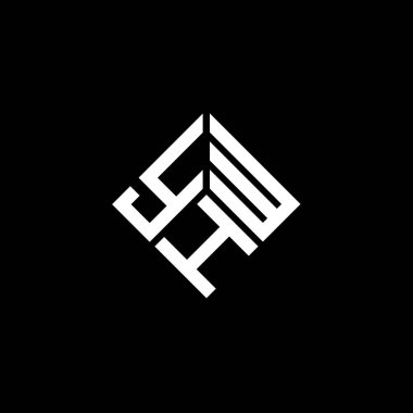 Siyah arka planda YHW harf logosu tasarımı. YHW yaratıcı harflerin baş harfleri logo kavramı. YHW harf tasarımı.