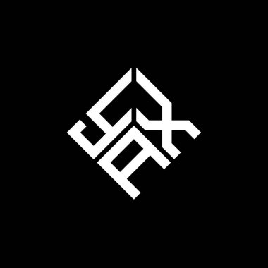 Siyah arka planda YAX harf logosu tasarımı. YAX yaratıcı harf logosu konsepti. YAX harf tasarımı.