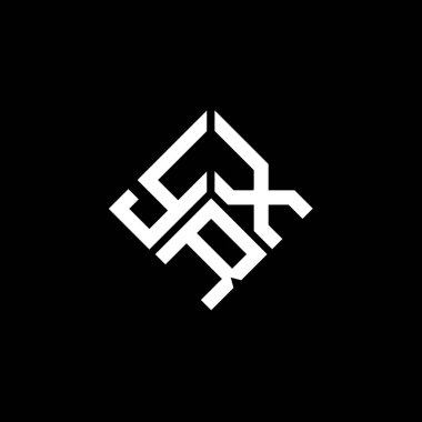 Siyah arkaplanda YRX harf logosu tasarımı. YRX yaratıcı harflerin baş harfleri logo kavramı. YRX harf tasarımı.