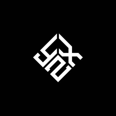 Siyah arkaplanda YZX harf logosu tasarımı. YZX yaratıcı harflerin baş harfleri logo kavramı. YZX harf tasarımı.
