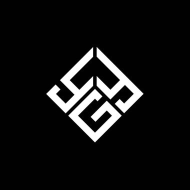 Siyah arka planda YGY harf logosu tasarımı. YGY yaratıcı harflerin baş harfleri logo kavramı. YGY harf tasarımı.