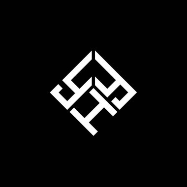 Siyah arka planda YHY harf logosu tasarımı. YHY yaratıcı harflerin baş harfleri logo kavramı. YHY harf tasarımı.