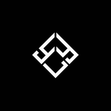 Siyah arka planda YLY harfi logo tasarımı. Yaratıcı harflerin baş harfleri logo konsepti. YLY harf tasarımı.