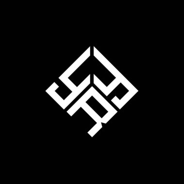 Siyah arka planda YRY harf logosu tasarımı. YRY yaratıcı harflerin baş harfleri logo kavramı. YRY harf tasarımı.