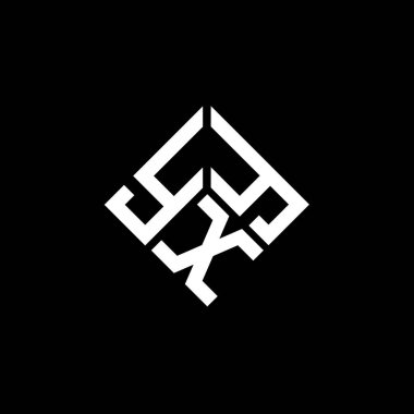 Siyah arkaplanda YXY harf logosu tasarımı. YXY yaratıcı harflerin baş harfleri logo kavramı. YXY harf tasarımı.