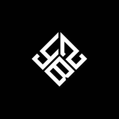 Siyah arkaplanda YBZ harf logosu tasarımı. YBZ yaratıcı harflerin baş harfleri logo kavramı. YBZ harf tasarımı.