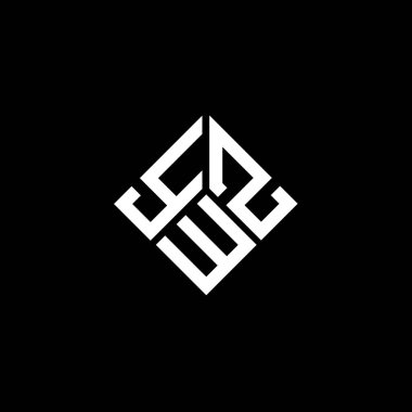 Siyah arka planda YWZ harf logosu tasarımı. YWZ yaratıcı harflerin baş harfleri logo kavramı. YWZ harf tasarımı.