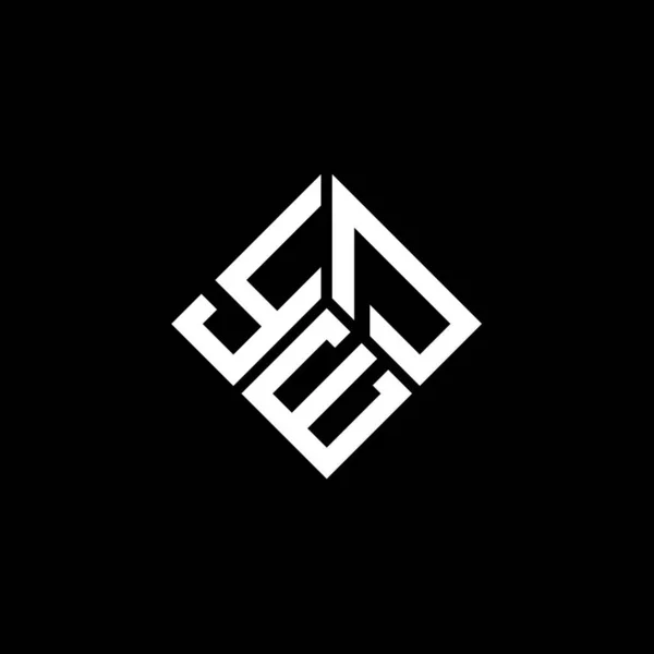 Diseño Del Logotipo Letra Yed Sobre Fondo Negro Yed Iniciales — Vector de stock