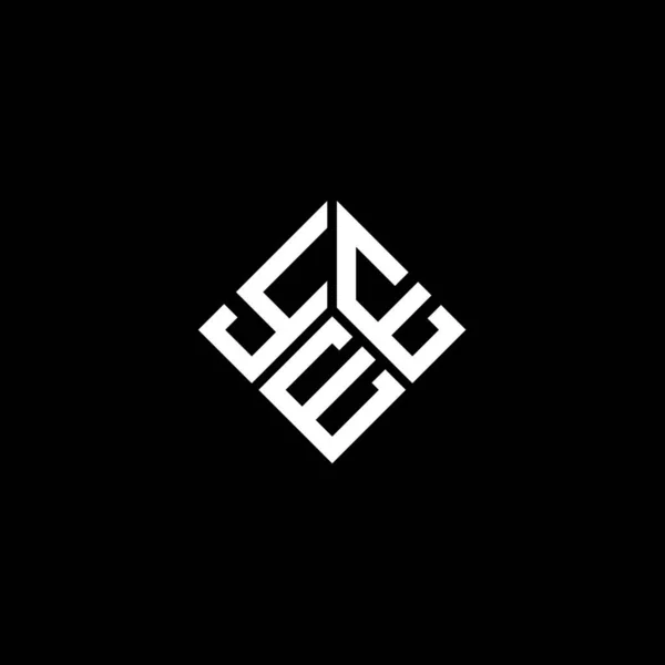 Diseño Del Logotipo Letra Yee Sobre Fondo Negro Yee Iniciales — Vector de stock