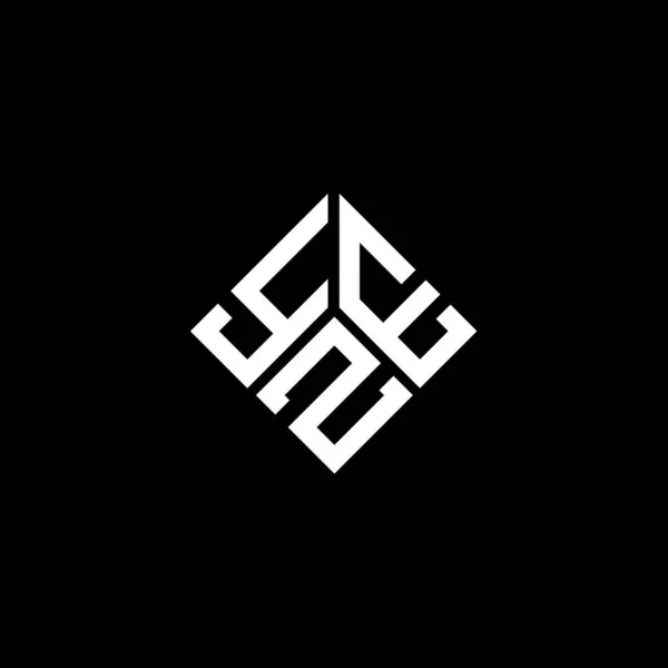 Diseño Del Logotipo Letra Yze Sobre Fondo Negro Yze Iniciales — Vector de stock