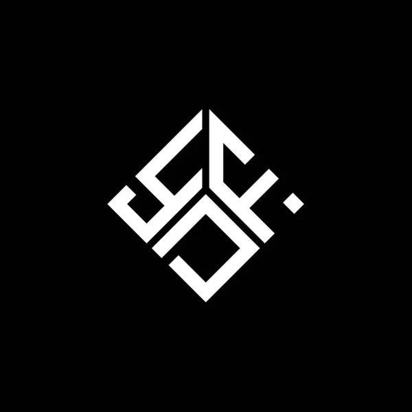 Σχεδιασμός Λογότυπου Ydf Μαύρο Φόντο Ydf Δημιουργική Αρχικά Γράμμα Λογότυπο — Διανυσματικό Αρχείο