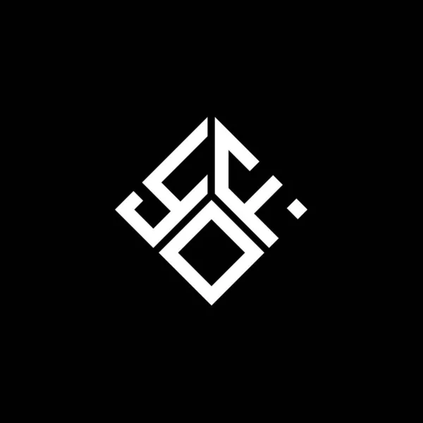 Yof Design Logotipo Carta Fundo Preto Yof Iniciais Criativas Conceito — Vetor de Stock