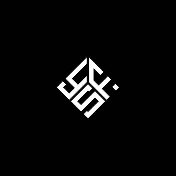 黒を基調としたYsfレターロゴデザイン Ysfクリエイティブイニシャルレターロゴコンセプト Ysfレターデザイン — ストックベクタ