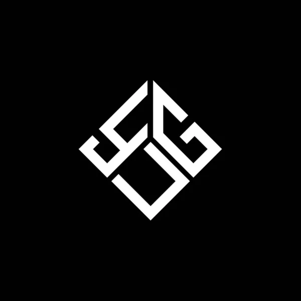 Diseño Del Logotipo Letra Yug Sobre Fondo Negro Yug Iniciales — Vector de stock