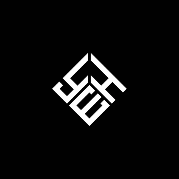 Diseño Del Logotipo Letra Yeh Sobre Fondo Negro Yeh Iniciales — Vector de stock