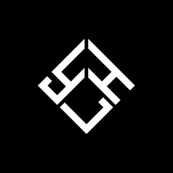 Ylh Γράμμα Σχέδιο Λογότυπο Μαύρο Φόντο Ylh Δημιουργική Αρχικά Γράμμα — Διανυσματικό Αρχείο