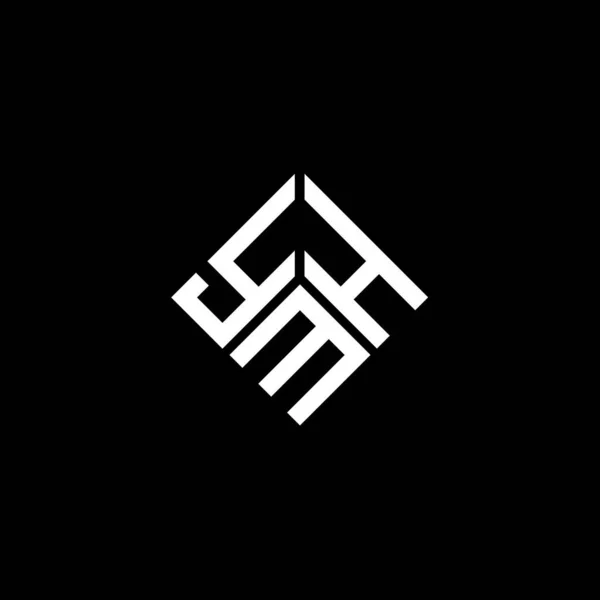 Diseño Del Logotipo Letra Ymh Sobre Fondo Negro Ymh Iniciales — Vector de stock