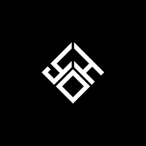 Siyah Arkaplanda Yoh Harf Logosu Tasarımı Yoo Yaratıcı Harflerin Baş — Stok Vektör
