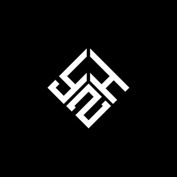 Siyah Arkaplanda Yzh Harf Logosu Tasarımı Yzh Yaratıcı Harflerin Baş — Stok Vektör