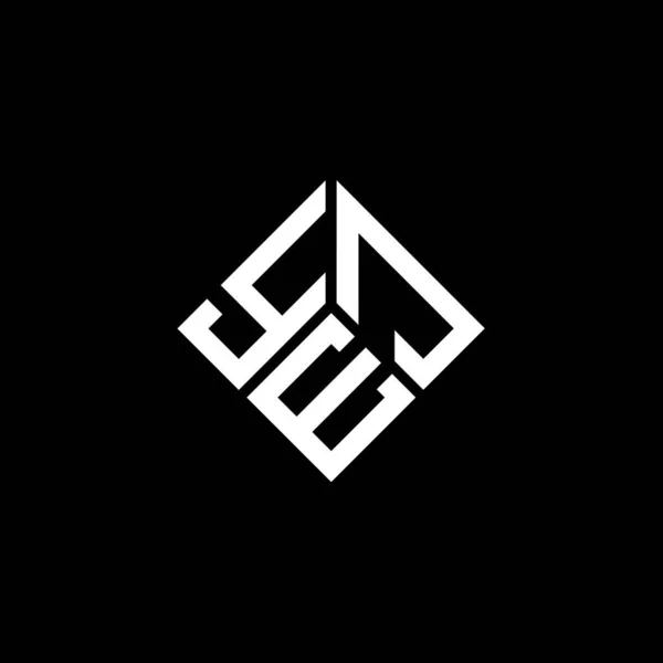 Diseño Del Logotipo Letra Yej Sobre Fondo Negro Yej Iniciales — Vector de stock