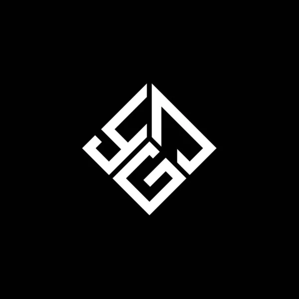 Logo Lettera Ygj Disegno Sfondo Nero Ygj Creativo Iniziali Lettera — Vettoriale Stock