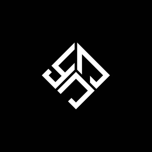 Logo Lettera Yjj Disegno Sfondo Nero Yjj Creativo Iniziali Lettera — Vettoriale Stock
