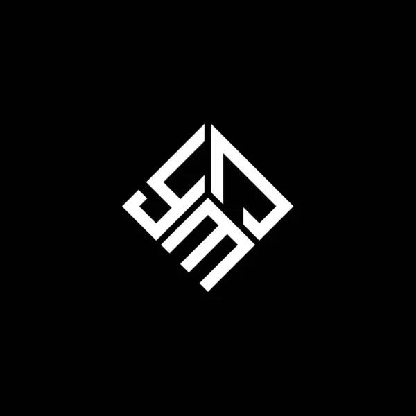 Diseño Del Logotipo Letra Ymj Sobre Fondo Negro Ymj Iniciales — Vector de stock
