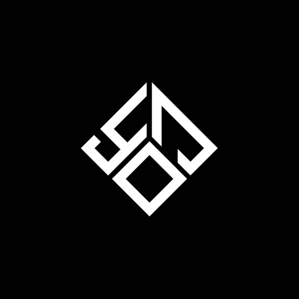 Diseño Del Logotipo Letra Yoj Sobre Fondo Negro Yoj Iniciales — Vector de stock