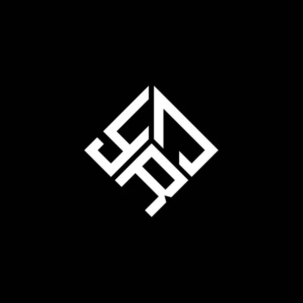 Yrj Design Logotipo Carta Fundo Preto Yrj Iniciais Criativas Conceito — Vetor de Stock