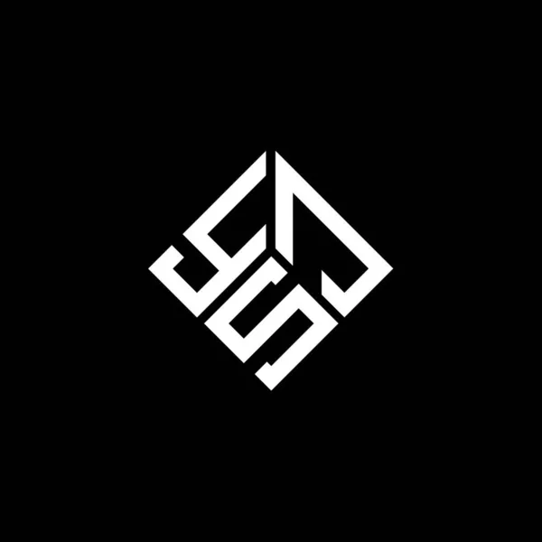 Ysj Lettre Logo Design Sur Fond Noir Ysj Initiales Créatives — Image vectorielle