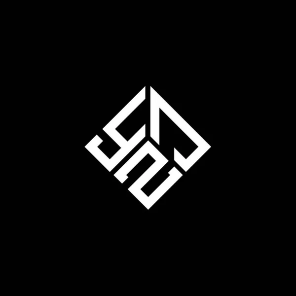 Yzj Design Logotipo Carta Fundo Preto Yzj Iniciais Criativas Conceito — Vetor de Stock