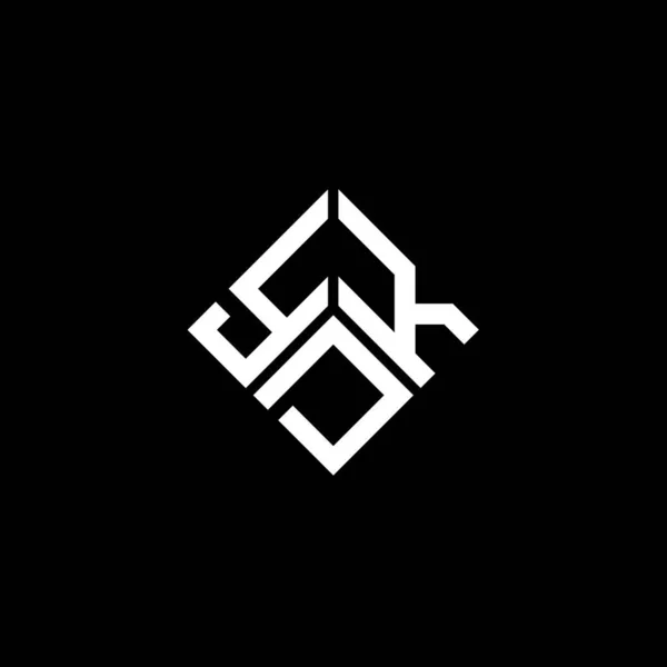 Ydk Letter Logo Design Black Background Ydk Creative Initials Letter — Stock Vector