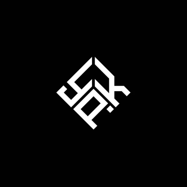 Diseño Del Logotipo Letra Ypk Sobre Fondo Negro Ypk Iniciales — Vector de stock