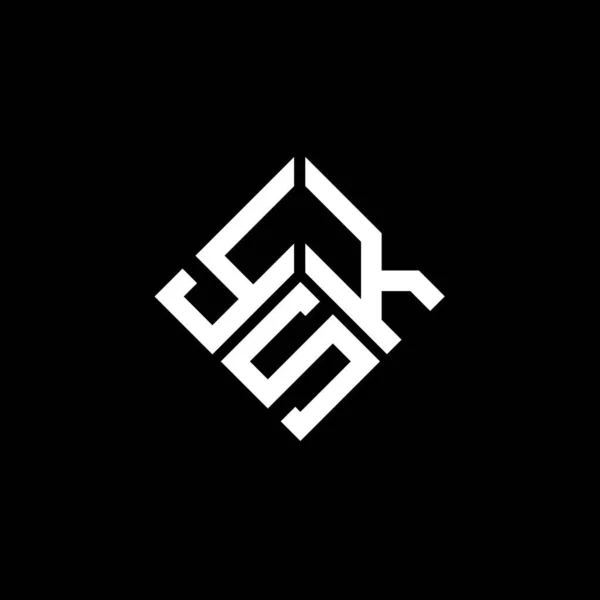 Ysk Lettre Logo Design Sur Fond Noir Ysk Initiales Créatives — Image vectorielle