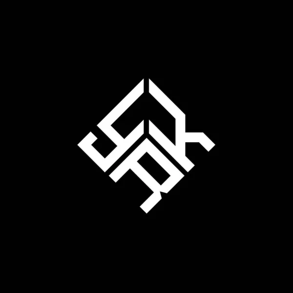 Diseño Del Logotipo Letra Yrk Sobre Fondo Negro Yrk Iniciales — Vector de stock
