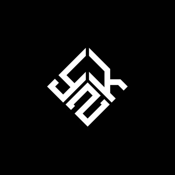 Diseño Del Logotipo Letra Yzk Sobre Fondo Negro Yzk Iniciales — Vector de stock