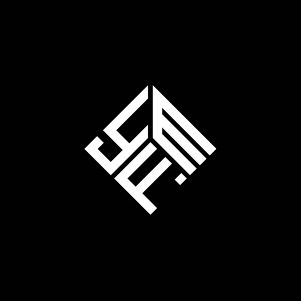 Diseño Del Logotipo Letra Yfm Sobre Fondo Negro Yfm Iniciales — Vector de stock